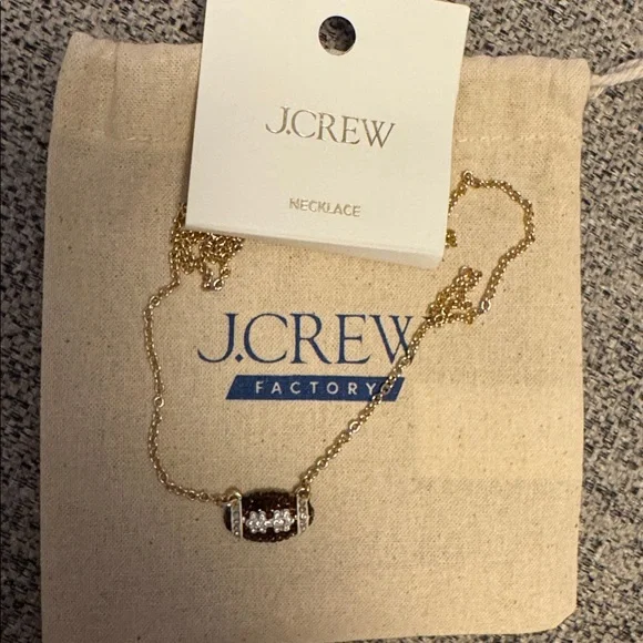 NWT JCrew Factory Pavé football charm necklace - Picture 1 of 5